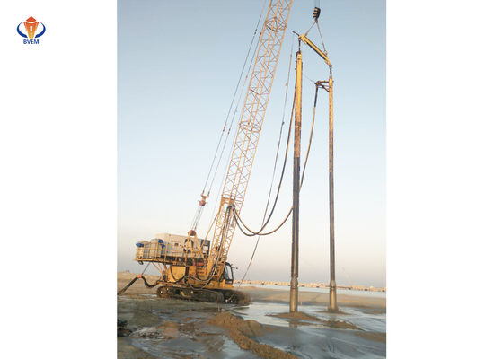 Dispositivo de vibroflotação de 100 kW para compactação vibro que melhora a resistência à liquefação da fundação